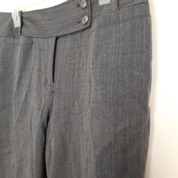 Ann Taylor Margo Pants 6P Straight Leg Wool Blend Gray Pinstripe 28" Inseam - Picture 6 of 9